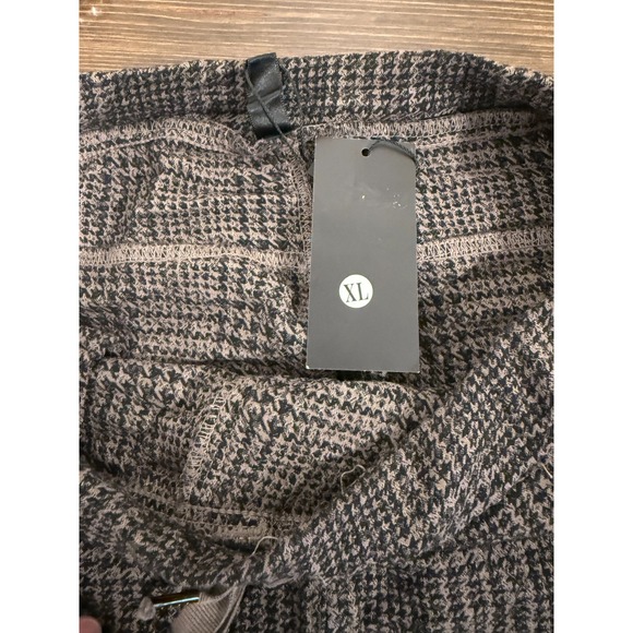 Venti6 Pants Women's XL Black Brown Houndstooth Flat Front Drawstring 5 Pockets - Picture 5 of 7